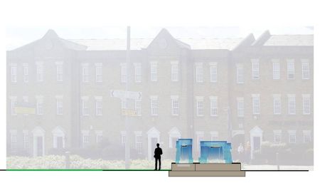 Artist's impression of 'The Ice Harvest' (day); found objects embedded in acrylic with lighting; Simon Watkinson; completion date to be confirmed; Barking Town Centre Artscape, London Borough of Barking and Dagenham.