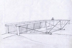 Drawing of Langport Bridge. Richard La Trobe-Bateman and Mark Lovell Design Engineers.