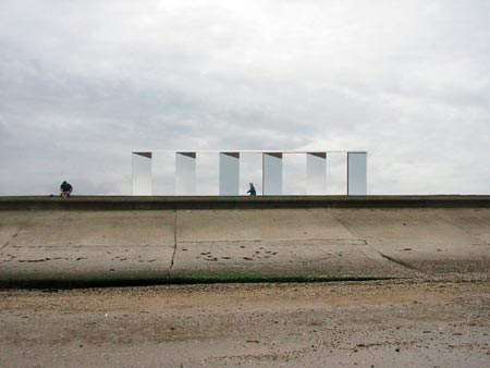Photomontage of 'Wing', a proposed shelter, 2005, Simon Barker.