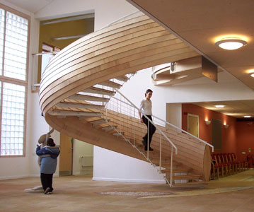 Staircase by Walter Jack Studio, 2004. Wellspring Healthy Living Centre, Barton Hill, Bristol.