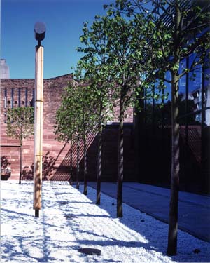 Priory Cloister with sound installation, David Ward, 2001, Coventry.