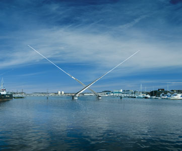 Proposed Design for Twin Sails Bridge, Poole Harbour, by Gifford & Partners with Wilkinson Eyre Architects, 2002.