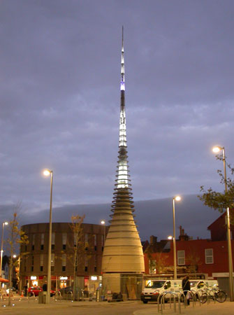 The initial lighting test; photograph: Mark Luck, North Somerset Council.