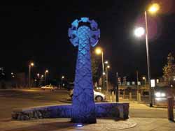 Celtic Cross in New Cut car park at night.Photo: Keith Dinham.
