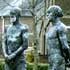 Link to larger image: Dorset Martyrs, bronze sculpture by Dame Elisabeth Frink, 1985/86.South Walks, Dorchester, Dorset.