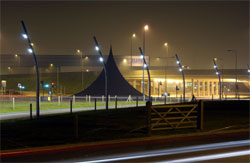 Goresbrook Interchange: Twin Cones designed by Thomas Heatherwick Studio. A13 Artscape 1997-2004. Photo: Doug Atfield.