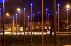 Lodge Avenue: Holding Pattern - Lightwork by artists Graham Ellard and Stephen Johnstone in collaboration with lead artist, Tom de Paor. A13 Artscape1997-2004.Photo: Doug Atfield.