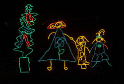 Children's designs in the Close to You Christmas Lights by Ron Haselden, 2005.Gloucester.