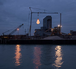 A New Moon by Claire Morgan, 2005. Whitstable Harbour.