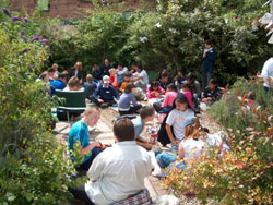 Garden party with children, muf, 2004.Electric Wharf, Coventry.