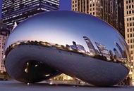 Cloud Gate by Anish Kapoor, Millennium Park, Chicago. Photo: Justin Lightly/Photographer's Choice RF.