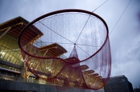 Water Sky Garden, Richmond Olympic Oval, commissioned by City of Richmond, BC, by Janet Echelman. Ph