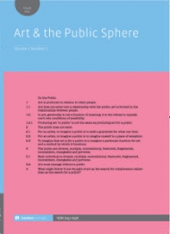 Art & the Public Sphere journal - Volume 1. Number 2