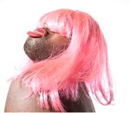 Hairography: Pink Hair Pout. Colour Photograph, 2011 Artist Harold Offeh