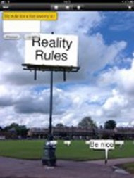 Invitation: 'Reality Rules' smartphone/tablet game to play on Parkers Piece, Cambridge, 2nd-12th July