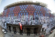 RA Family Album, 2016, by Yinka Shonibare RA will cover the scaffolding on the façade of the Royal Academy’s Burlington Gardens building as part of the RA’s transformative redevelopment, which will be completed for its 250th anniversary in 2018