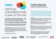 Invitation to Critical Conversation: A Case for the Arts, 21st March 2013