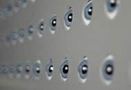 Wall of Eyes, Adrian Baynes. Photo: Kinetica Art Show 