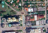 An aerial view of Segovia traffic circles where civic monuments would be installed.